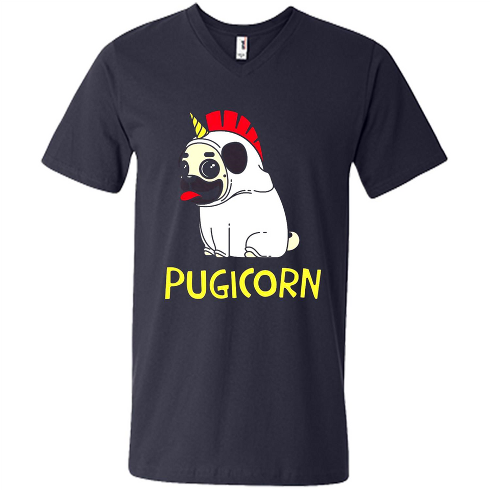 Pugicorn Pug Unicorn Funny Shirt PINGPONG - Men's V-Neck