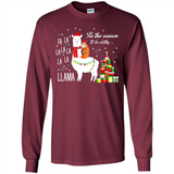 Llama Tis the season to be slothy Christmas sweatshirt PINGPONG - Long Sleeve T-Shirt