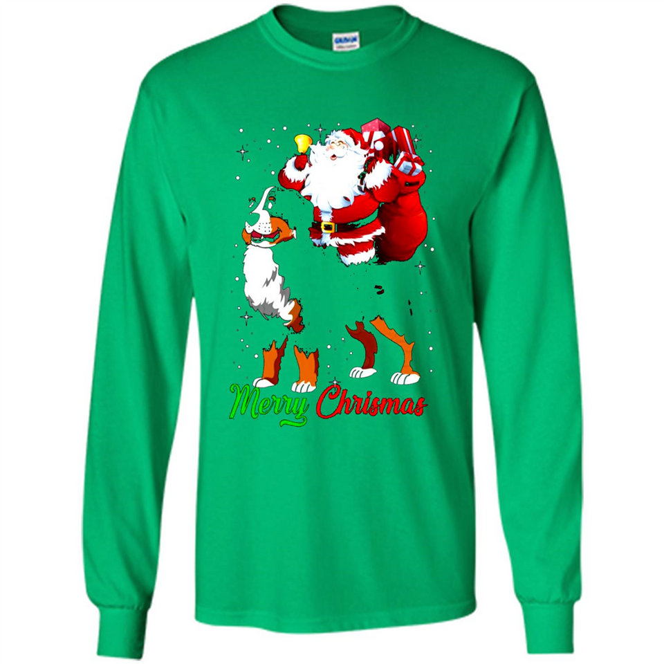 Merry Christmas Santa Claus With Big Dog sweater PINGPONG