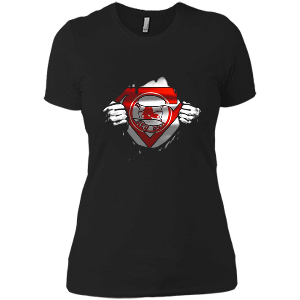 Boston Red Sox And Superman Fans - Ladies' Boyfriend T-Shirt