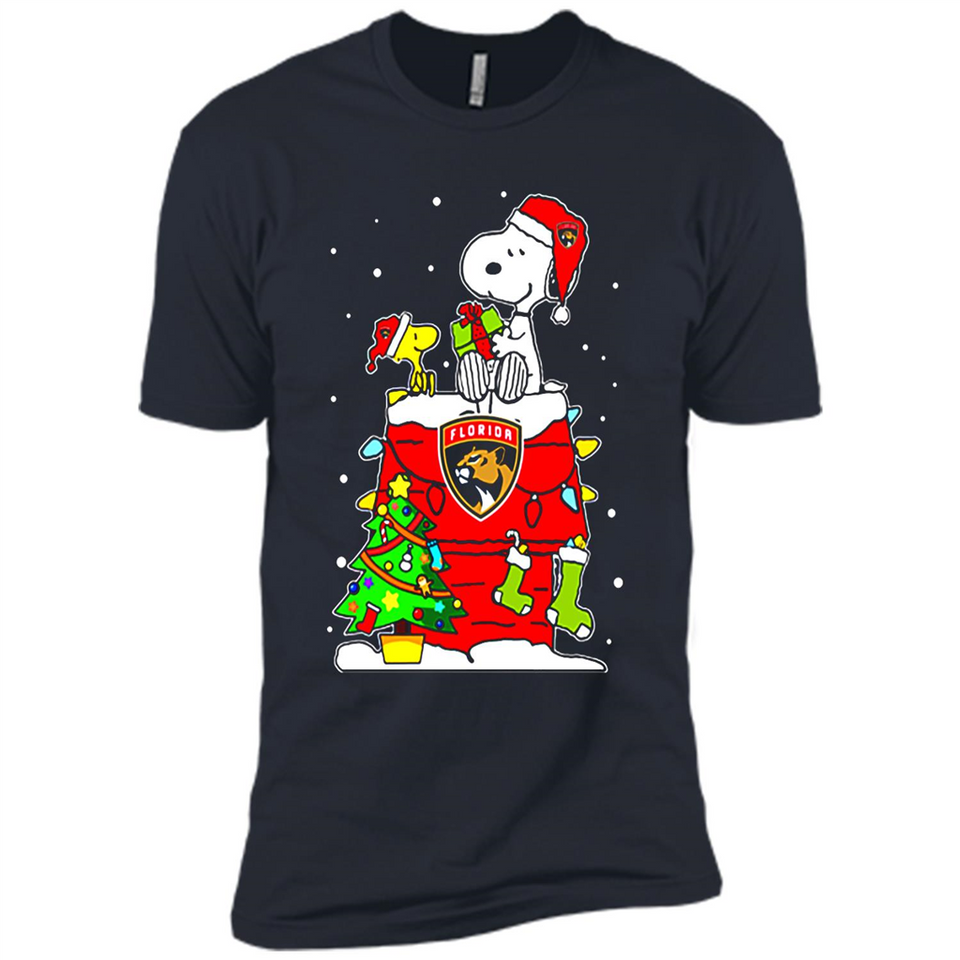Florida Panthers Snoopy Ugly Christmas Sweaters - Premium Short Sleeve T-Shirt