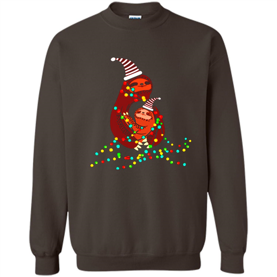 Christmas Lights Sloth Long Sleeve Santa Sloth - Sweatshirt