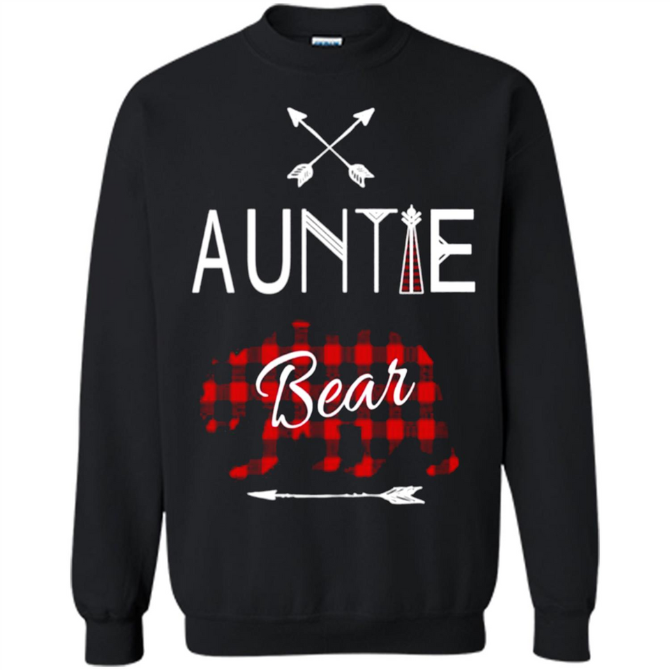 Aunt Shirt Buffalo Plaid Family Camp Bear Tee - Sweatshirt