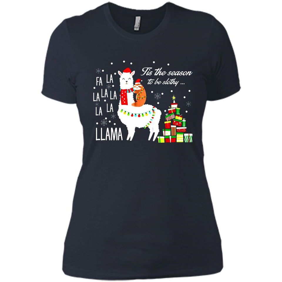 Llama Tis the season to be slothy Christmas sweatshirt PINGPONG - Ladies' Boyfriend T-Shirt