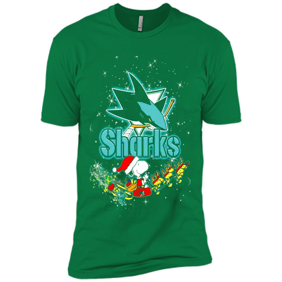 Snoopy Christmas San Jose Sharks - Premium Short Sleeve T-Shirt