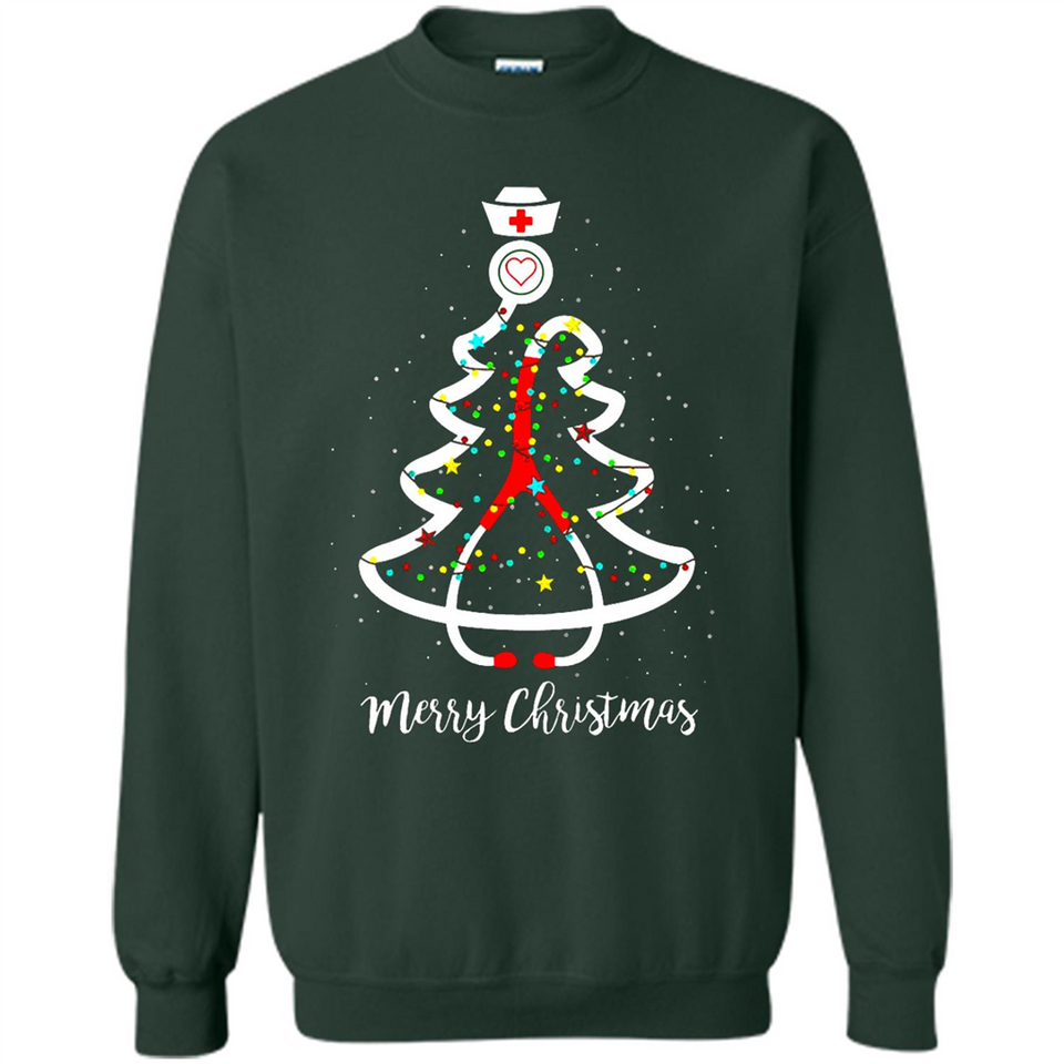 Christmas tree Nurse merry Christmas - Sweatshirt