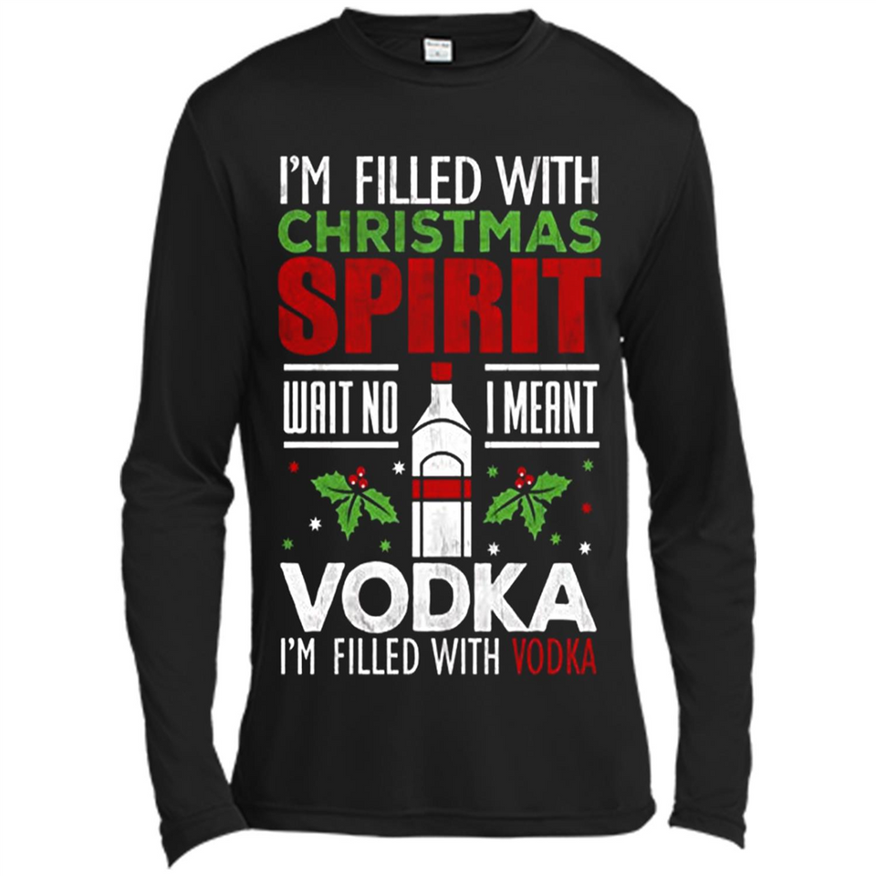 Christmas Gift Shirt Christmas Spirit Vodka Santa - Canvas Long Sleeve T-Shirt