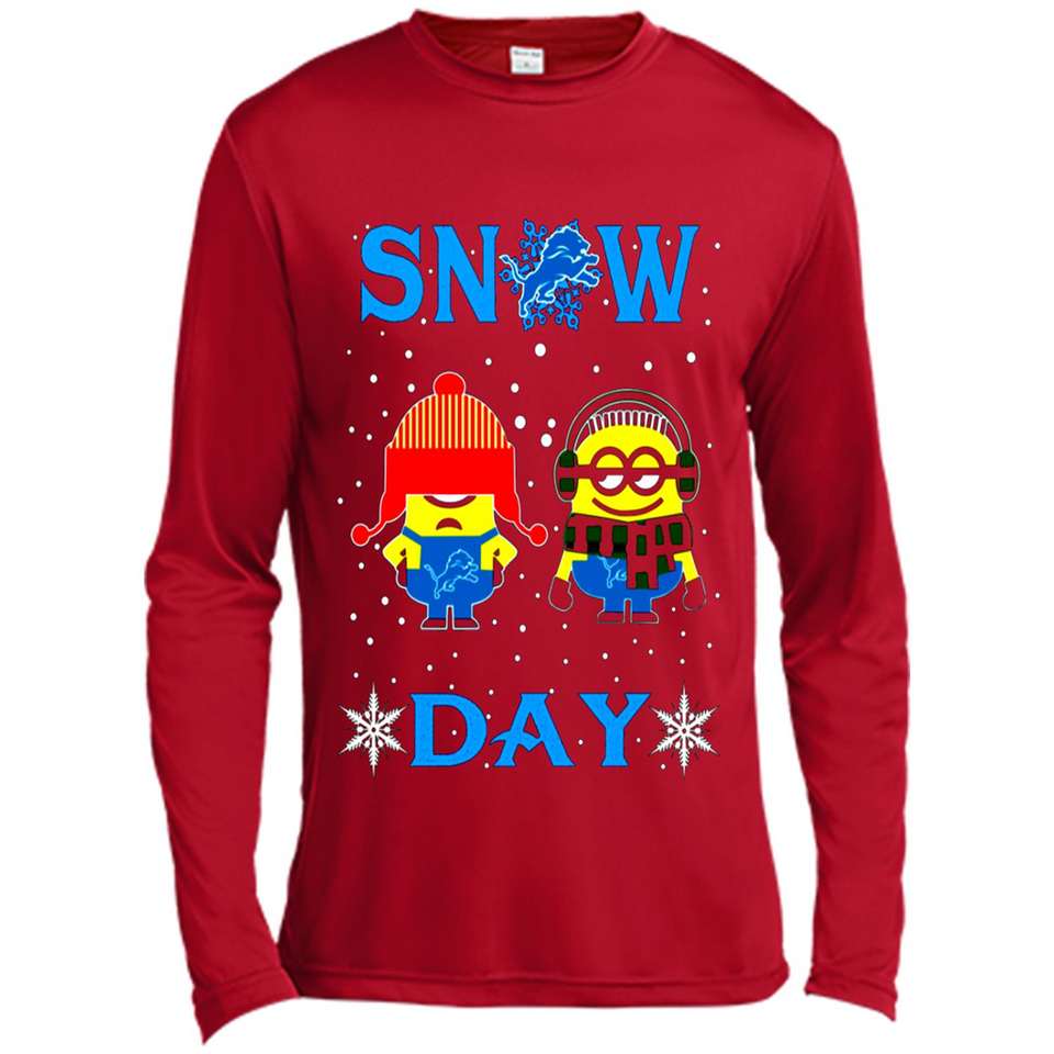 Snow Day Shirt For Detroit Lions Vs Minion Fans pingpong