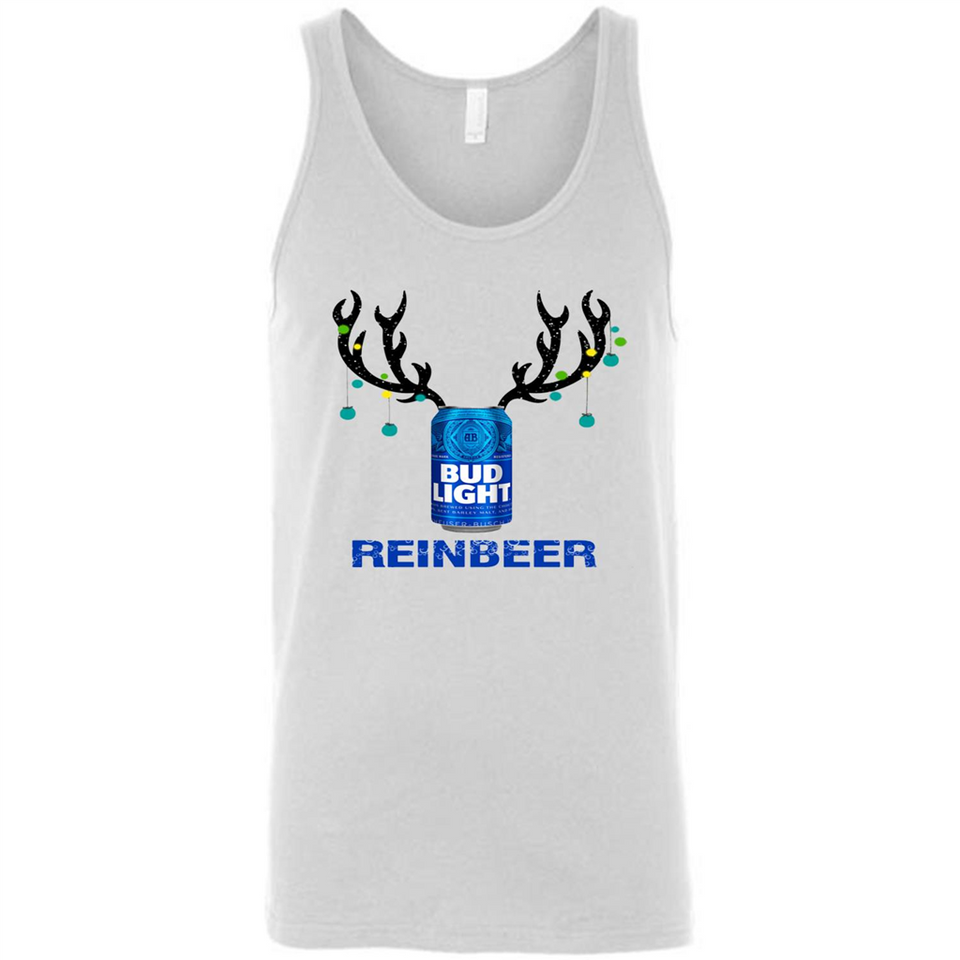 Bud Light Reinbeer Funny Beer Reindeer Christmas Sweatshirt - Canvas Unisex Tank
