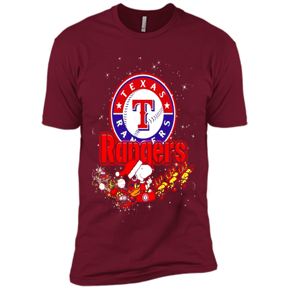 Snoopy Christmas Texas Rangers - Premium Short Sleeve T-Shirt