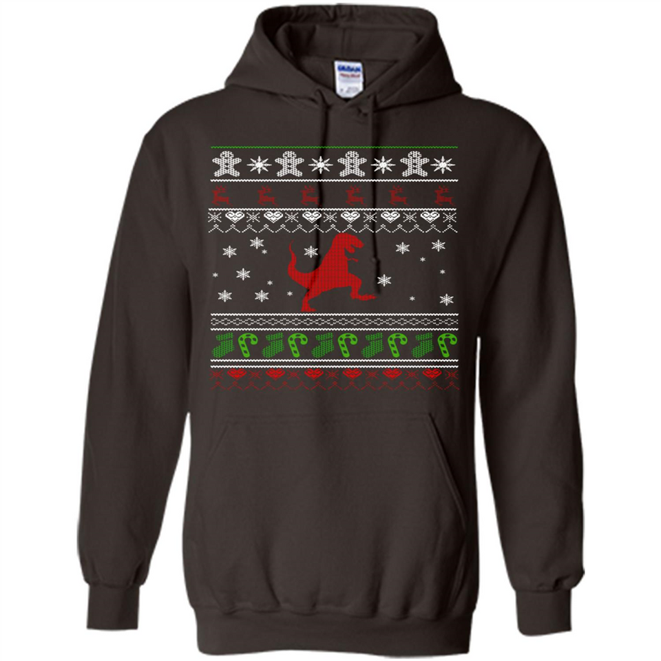 Dinosaur and Santa Ugly Christmas Sweater - Hoodie