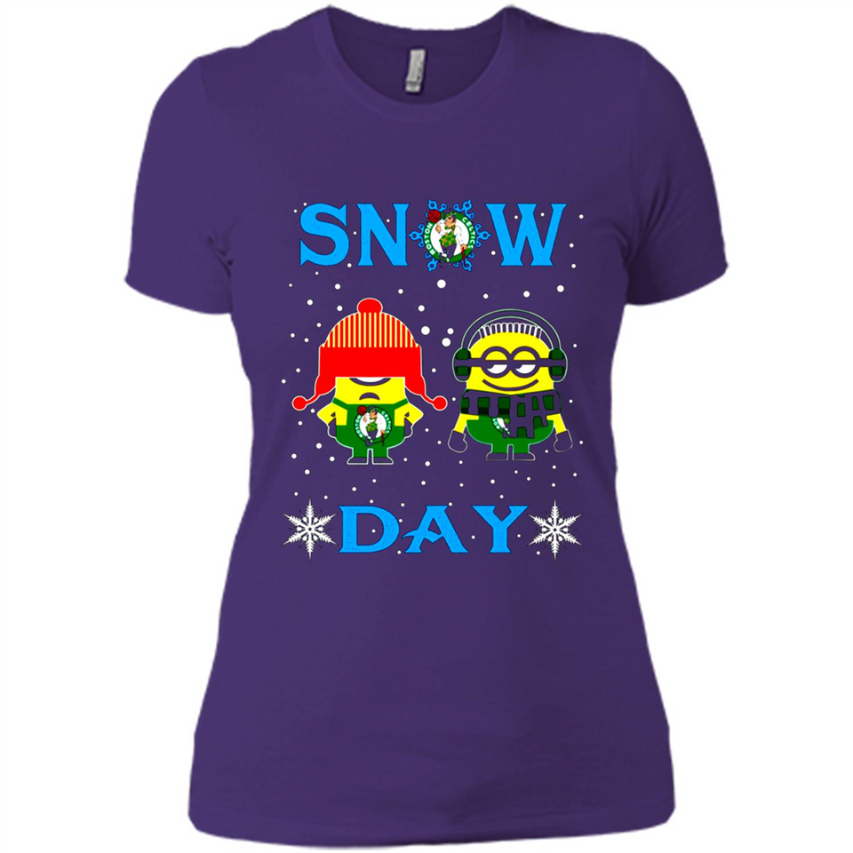 Snow Day Shirt For Boston Celtics Vs Minion Fans pingpong
