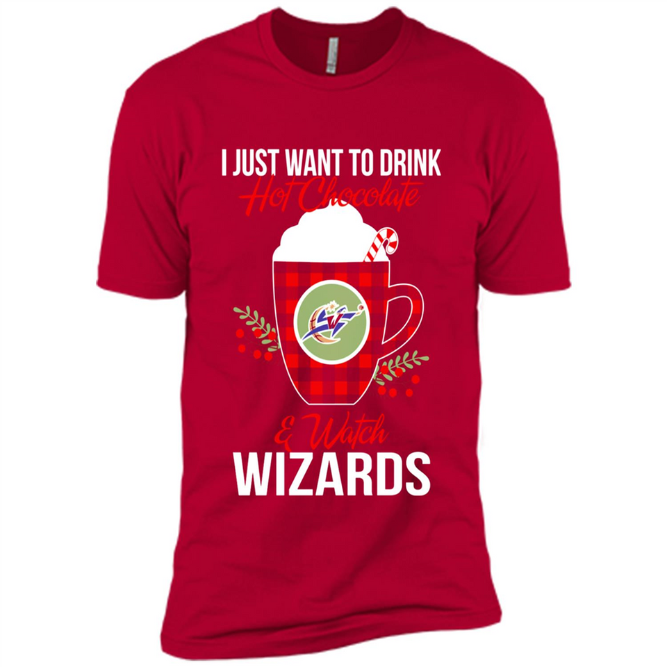 I Just Want To Drink Hot Chocolate & Watch Washington Wizards Ugly Christmas Sweater PINGPONG
