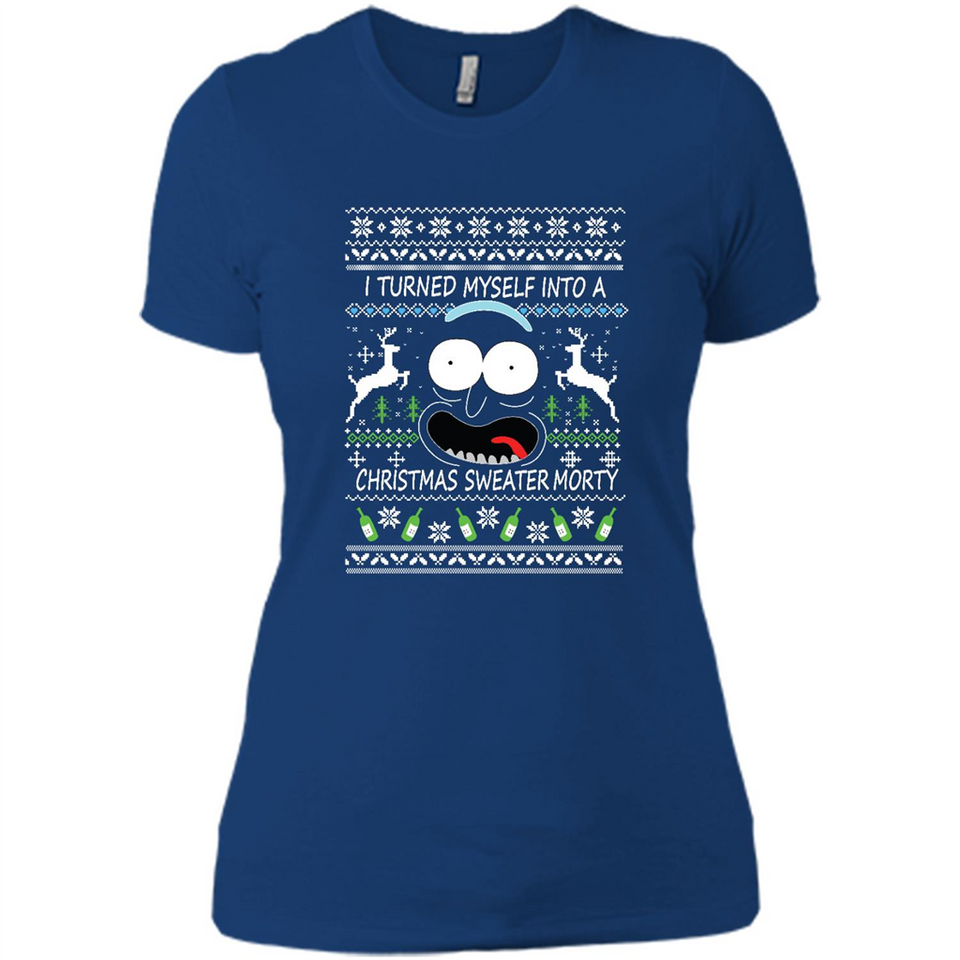 RICK AND MORTY-I TURNED MYSELF INTO A CHRISTMAS SWEATER MORTY UGLY XMAS SWEATER