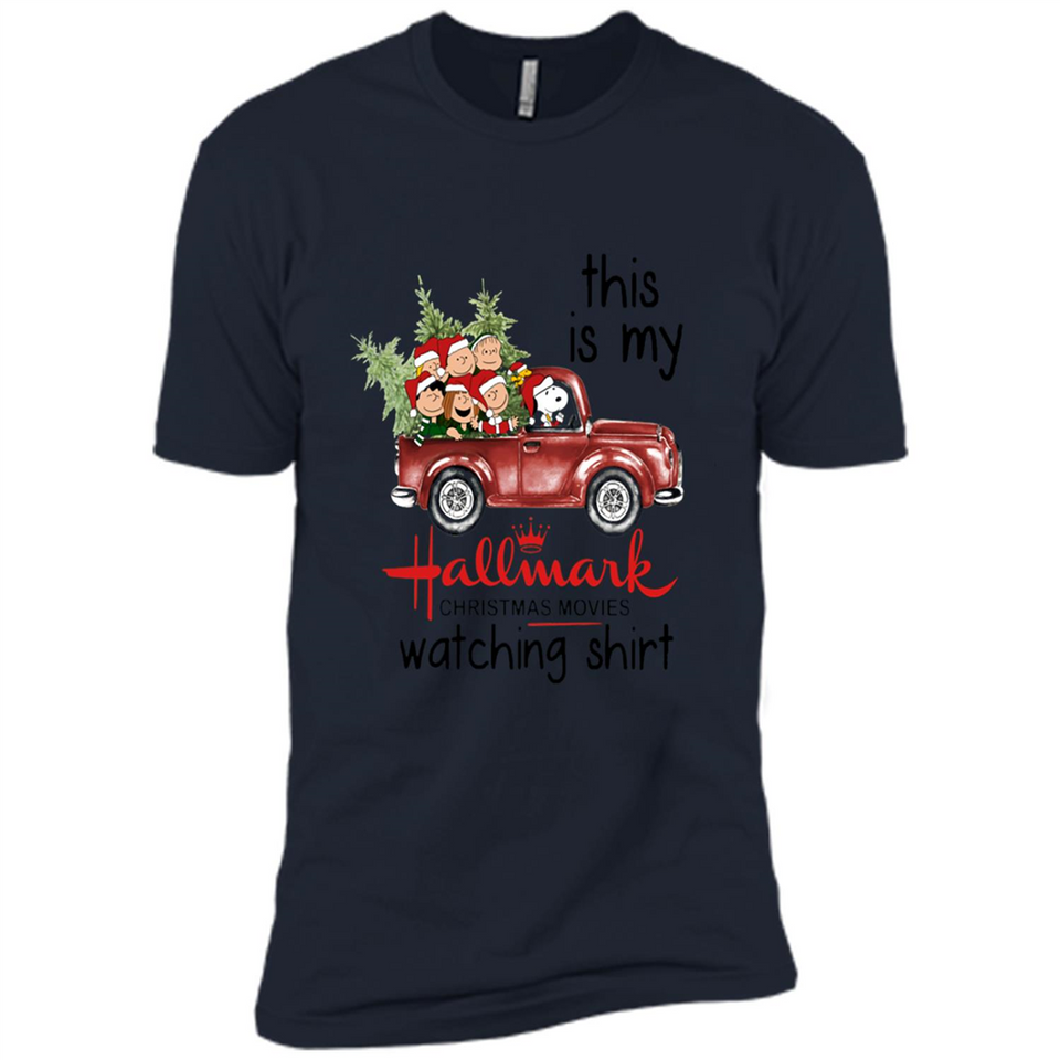 Snoopy This Is My Hallmark Christmas Movies Watching T-Shirt - Premium Short Sleeve T-Shirt