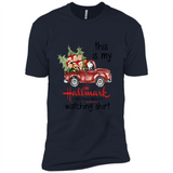 Snoopy This Is My Hallmark Christmas Movies Watching T-Shirt - Premium Short Sleeve T-Shirt