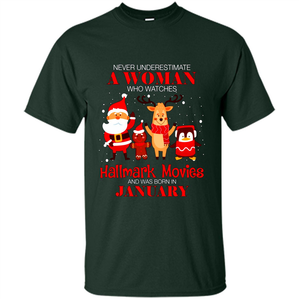 Never Underestimate A January Woman Watches Hallmark Movies Sweatshirt PINGPONG
