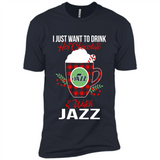 I Just Want To Drink Hot Chocolate & Watch Utah Jazz Ugly Christmas Sweater PINGPONG