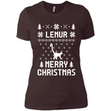 Vintage Tee For Women Men Graphic Shirts Lemur Ugly Christmas Sweater - Ladies' Boyfriend T-Shirt