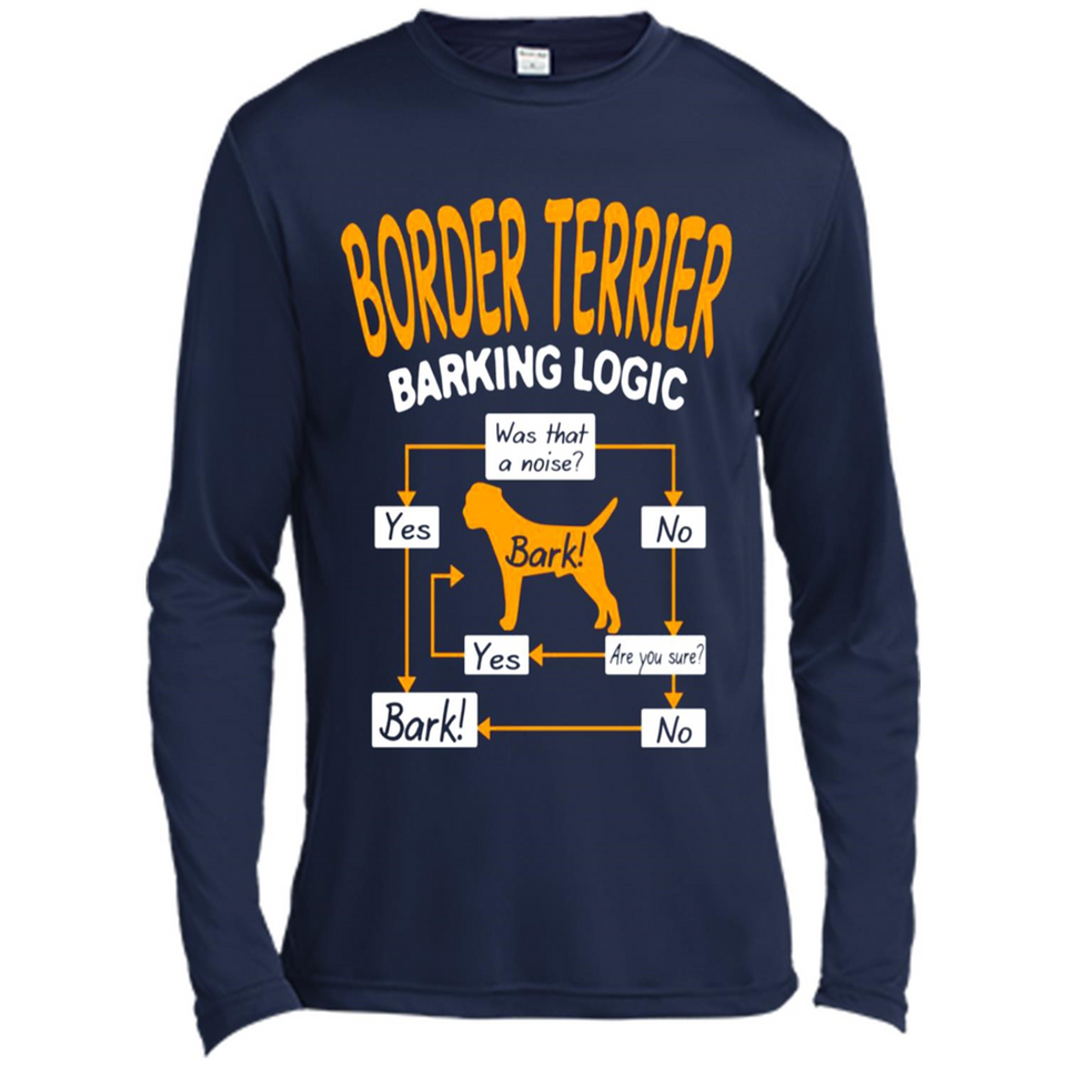 Border Terrier Barking Logic - Canvas Long Sleeve T-Shirt