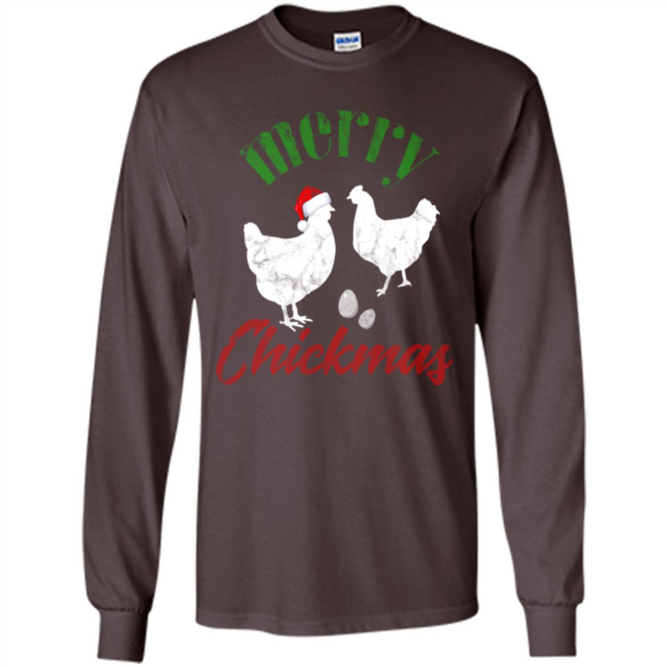 Christmas Chicken Shirt Santa Hens Lover Funny Farmer Gift - Long Sleeve T-Shirt