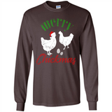 Christmas Chicken Shirt Santa Hens Lover Funny Farmer Gift - Long Sleeve T-Shirt