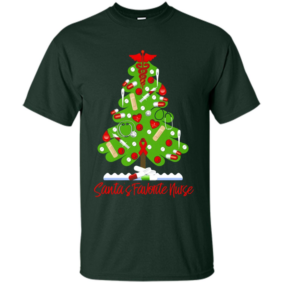 Santa's Favorite Nurse Christmas Tee