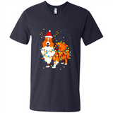 Christmas Lights Shetland Sheepdog Wearing Santa Hat Funny Xmas Mug - Men's V-Neck