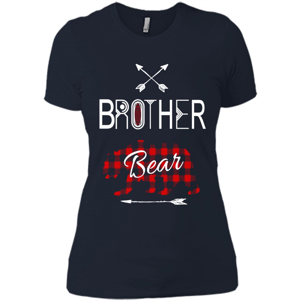 Brother Shirt Buffalo Plaid Family Camping Bear Tee - Ladies' Boyfriend T-Shirt