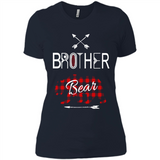 Brother Shirt Buffalo Plaid Family Camping Bear Tee - Ladies' Boyfriend T-Shirt