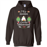This Hacker Loves Christmas Tree Shirt with Snowman