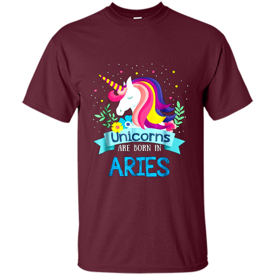 Unicorns are born in Aries Birthday Rainbow Gift Custom Ultra Cotton