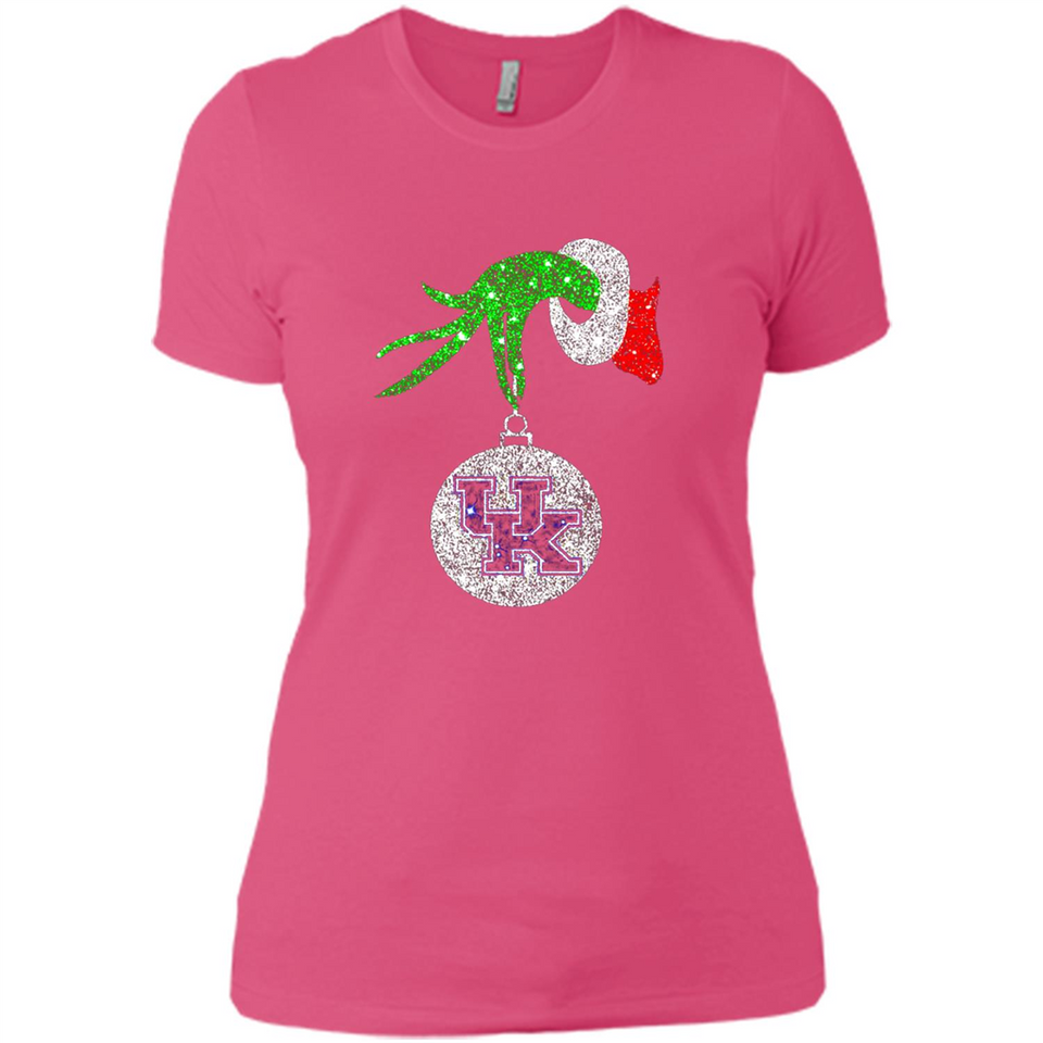 Amazing shirt Kentucky Wildcats Glitter Grinch Monogram Ornament Christmas Gift - Ladies' Boyfriend T-Shirt