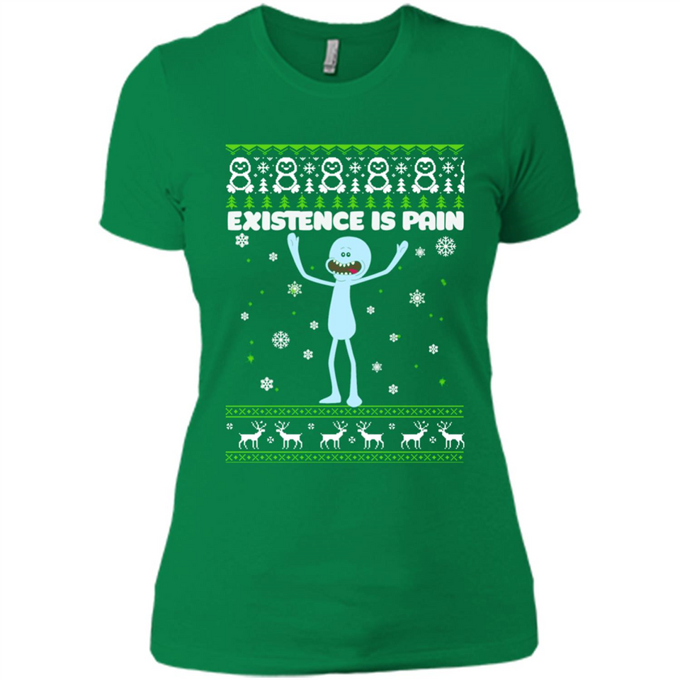 Mr Meeseeks Xistence Is Pain Ugly Christmas - Ladies' Boyfriend T-Shirt