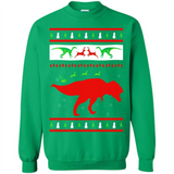 Dinosaur and Santa Clause Ugly Christmas Sweater - Sweatshirt