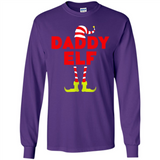 Mens Daddy Elf T-Shirt Funny Matching Christmas Costume - Long Sleeve T-Shirt