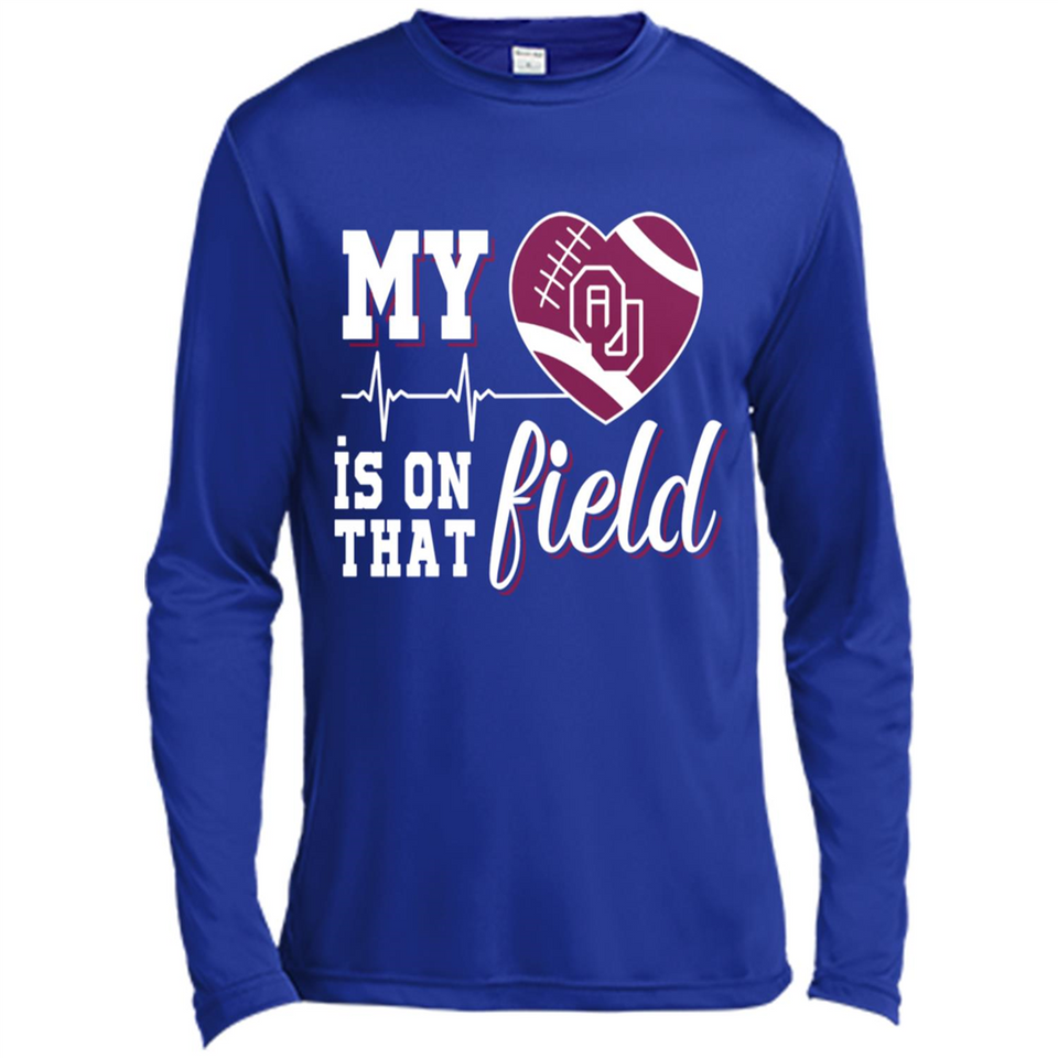 Oklahoma Sooners Football My Heart is on that Field - Canvas Long Sleeve T-Shirt