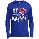 Oklahoma Sooners Football My Heart is on that Field - Canvas Long Sleeve T-Shirt