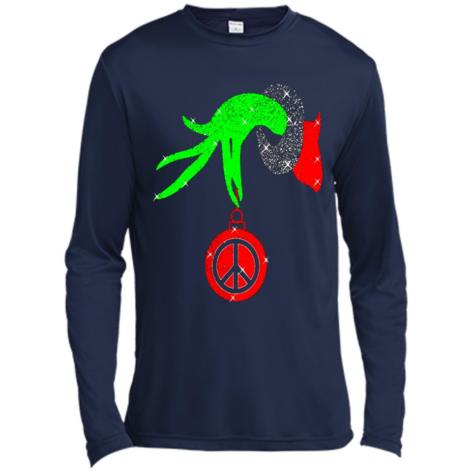 Christmas The Grinch Hand Holding Hippie Ornament - Canvas Long Sleeve T-Shirt