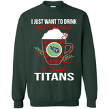I Just Want To Drink Hot Chocolate & Watch Tennessee Titans Ugly Christmas Sweater PINGPONG