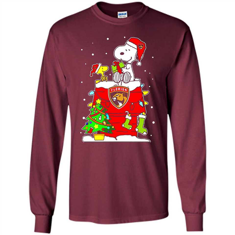 Florida Panthers Snoopy Ugly Christmas Sweaters - Long Sleeve T-Shirt