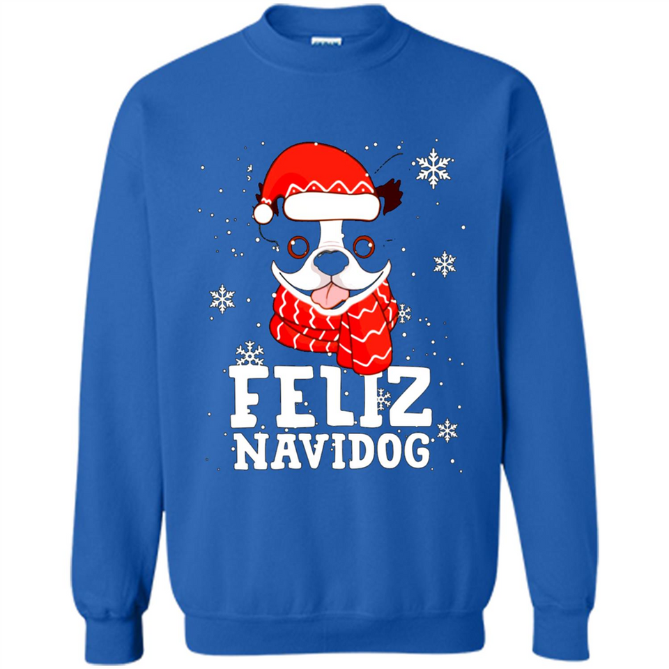 Feliz Navidog Boston Terrier Dog Ugly Xmas Sweater PING PONG