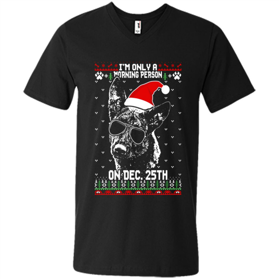 Morning Person Dutch Shepherd Funny Xmas - Men's V-Neck