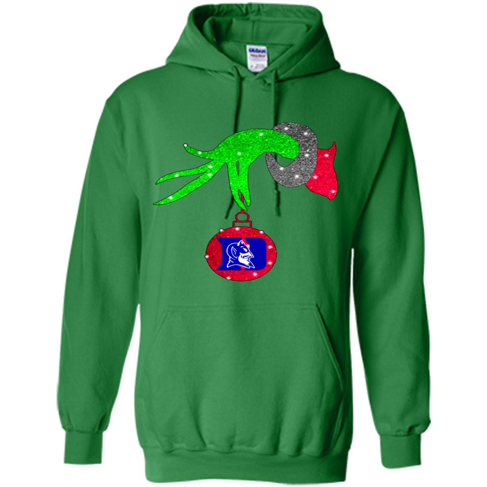 GRINCH HAND HOLDING DUKE BLUE DEVILS GLITTER CHRISTMAS PINGPONG