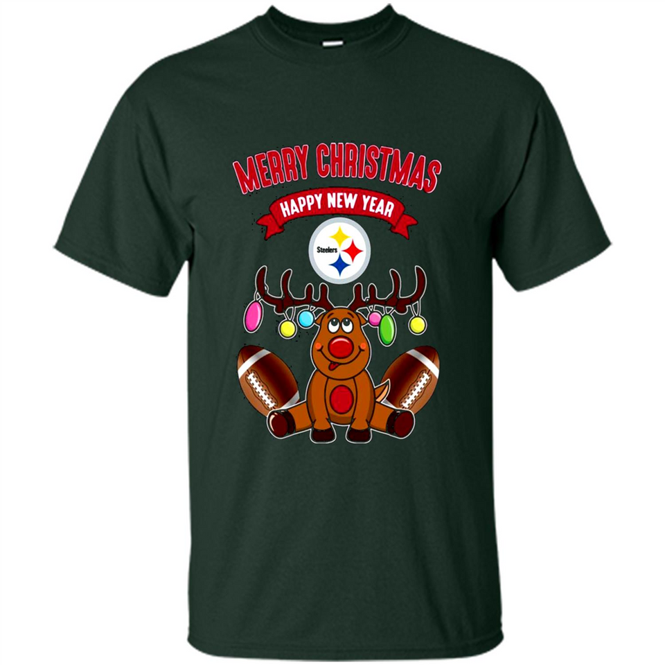 Pittsburgh Steelers NFL Reindeer Funny Merry Christmas And Happy New Year