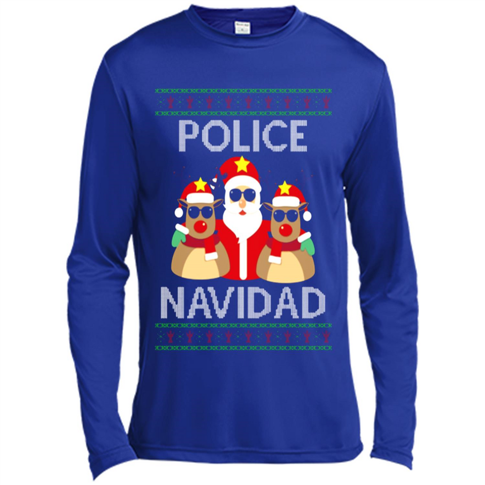 FUNNY POLICE NAVIDAD T-SHIRT Santa Christmas Party - Canvas Long Sleeve T-Shirt