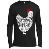 Chicken Christmas T Shirt Merry Chickmas Santa Claus Gifts - Canvas Long Sleeve T-Shirt