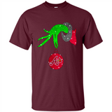 GRINCH HAND HOLDING ATLANTA BRAVES GLITTER CHRISTMAS PINGPONG