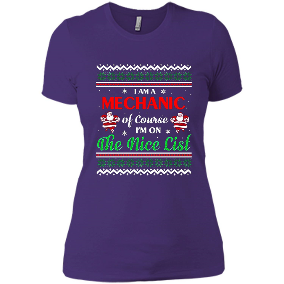 Funny Ugly Christmas T-Shirt Gift for Mechanic - Ladies' Boyfriend T-Shirt