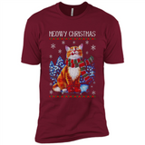 Christmas Ugly Sweater Cat With Christmas Meowy Chritstmas - Premium Short Sleeve T-Shirt